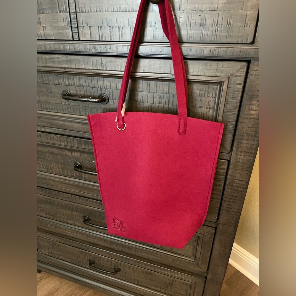 Stylish Bath & Body Works Red Tote Bag